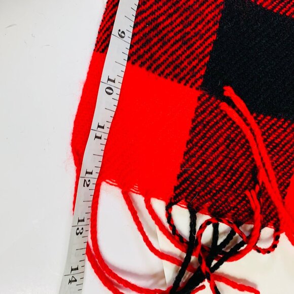Oversized Tartan Buffalo Plaid Scarf Wrap Shawl Fringe Winter Weather Checked - Picture 7 of 7